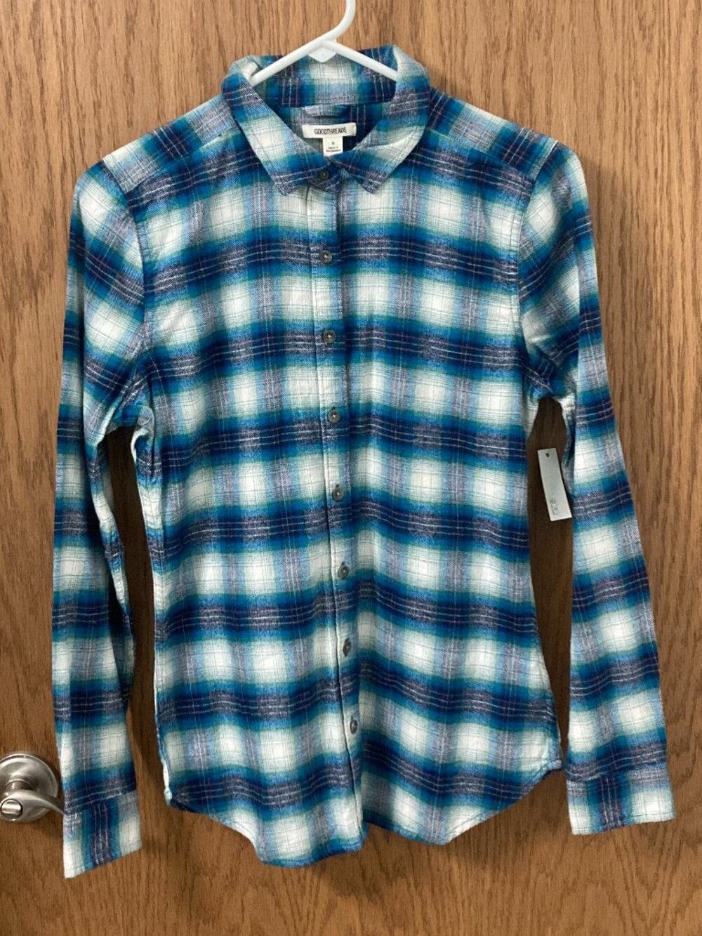 Brand New Goodthreads Blue/White Flannel Button Down Shirt - S